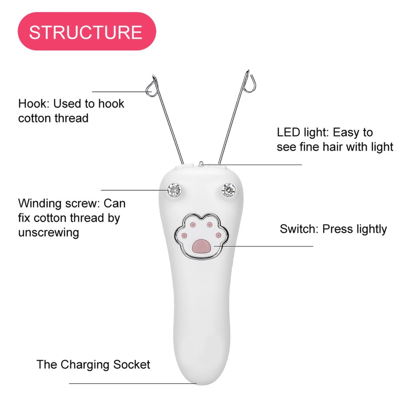 Electric Cotton Thread Epilator Body Hair Remover Threading Device Physical