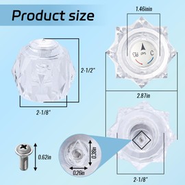 Faucet Handle Replacement for Delta Faucet RP2391 Single Clear Handle Kit, Bathtub Knob Replacement, Only Fits for Delta 600 Series Tub/Shower Faucets, Knob Handle Kit with Button and Set Screw