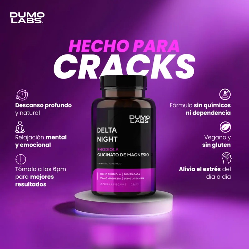 Dumo Labs Delta Night Rhodiola + Magnesio Gaba 60 Cápsulas
