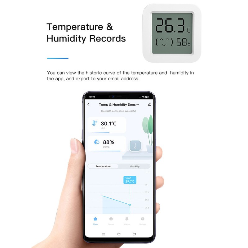 Temperature Humidity Sensor WiFi Intelligent Digital Thermometer Indoor LCD Hygrometer