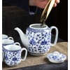 Mozacona Ceramic Teapot, Blue and White Tea Pot, Coffee Pot