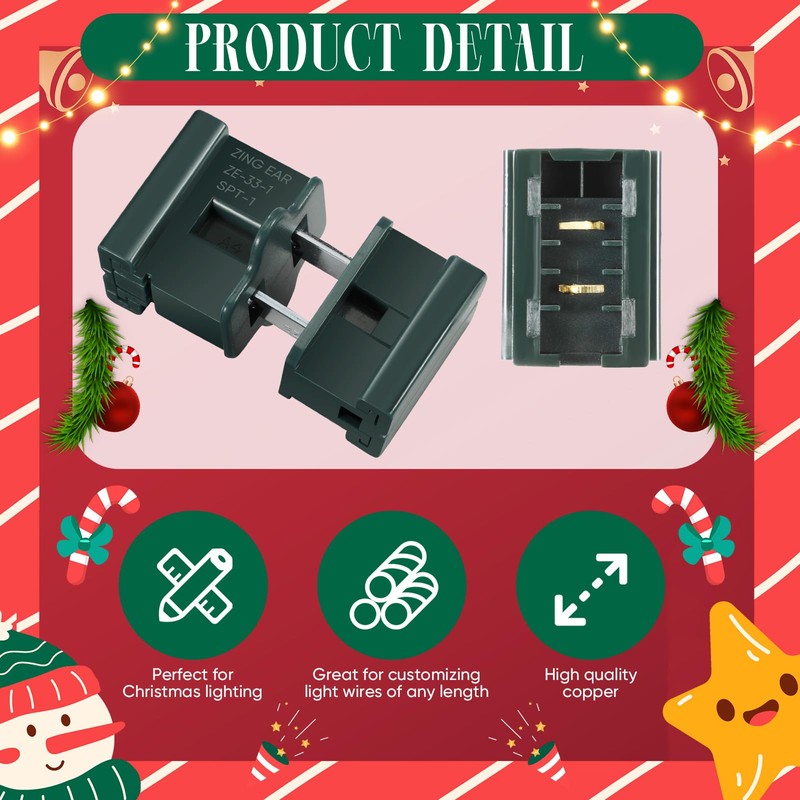 LEIFIDE 15 Pieces Spt-1 Christmas Lighting Outlet Slide on Plugs