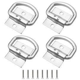 D-Ring Tie Downs, 4 Pack Cargo Tie Downs Anchors D Lashing Rings Heavy Duty with 8Pcs Screws for Load Securing in Trailer Truck Boat Cars Kayak
