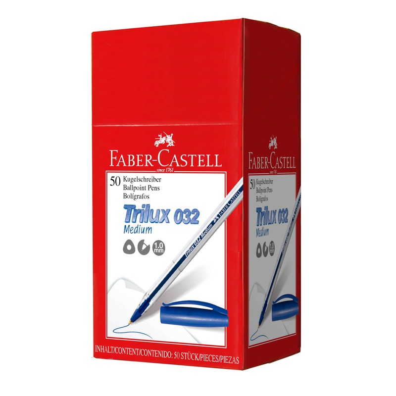 SG Education F813251 Faber Trilux Ballpoint Pen, Blue (Pack of