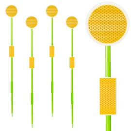 LOMNYIY Driveway Markers Reflectors,Reflective Driveway Markers for Snow Plowing, 51Inch Fiberglass Pole Double Sided Reflectors for Driveway,Different Heights of Reflective (4Pcs)