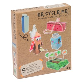 Re Cycle Me DEFG1040 Recycling Fun for 5 Models Garden, 5 Art Projects, Creative Children from 4 Years, Set for Crafts with Household Materials, Bastelmix