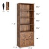 GAOMON Bookcase with Doors Farmhouse Bookshelf 11.8in Depth Wooden Display