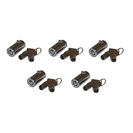 5 - MEI-2501B-KA Vending Machine Lock with Tubular Keyway and Chrome Finish, Keyed Alike #1452