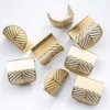 RZDEAL Solid Brass Edge Pulls for Cabinets Brushed Gold Leaf