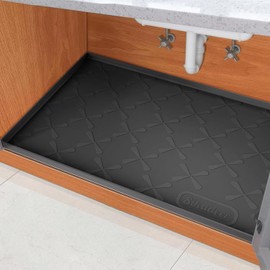 SIKADEER 22" x 22" Under Sink Mat Waterproof, Silicone Mat Kitchen Drawer Shelf and Cabinet Liner, Sink Protector for Kitchen Organizers and Storage, Boot Tray Pet Food Mats