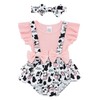 UNICOMIDEA Toddler Outfit Pink Cow Bodysuit For Baby Girls 12-18