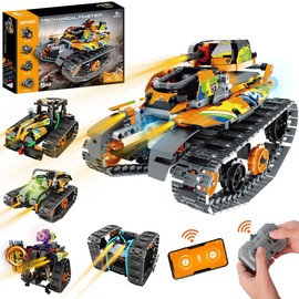 Hodurgyi 5 in 1 STEM Building Toys for Kids 6-14, Remote & APP Controlled Stunt Tank Robot Race Car Building Kit, 554 PCS Erecor Set with Cool Lights, for 8,9,10,11,12+ Year Old Boys