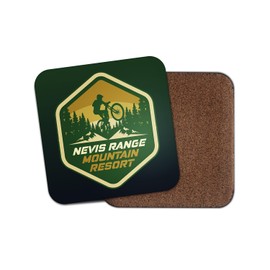 Nevis Range Square Coaster - Mountain Forest UK Resort Bike Park MTB Route Sport Trails Biker Fan Hobby Travel Kitchen Drink #82517