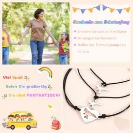 YELUWA 2/3/4/5/6 Back to School Bracelet, Gift for Mum and Me, Mother Son Dinosaur Bracelets for Mother and Son, First Day of School Gifts for Mother, Father, Son, Boys, Daughter, Girls, Stainless