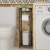 Narrow Side Toilet Paper Holder with Storage Rack - Freestanding
