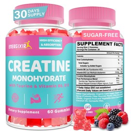 Creatina para mujeres, gomitas de monohidrato de creatina - Sin hinchazón - Suplemento masticable pre y post entrenamiento con taurina y B6 - para... 