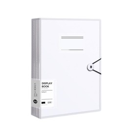 Ciuaz A4 Colored File Folders, with 60 Pockets Display Book, Large Capacity Clear Plastic Pocket Folders-Durable Presentation Book for School, Office, and Documents Organizer (White)