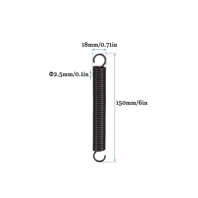 QUARKZMAN 150 mm Free Length Double Hook Tension Spring x