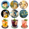 FUYAHA 6PCS Meme Funny Cat Coasters Absorbent Coaster for Desk