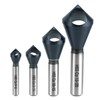 QWORK 4PCS Cobalt Single-End Countersink Chamfer Tool Set, M35 High-Speed