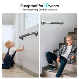 opove 16" Grab Bars for Shower and Bathroom, Anti-Slip Shower Handles for Elderly, Seniors, Handicap & Pregnant Women, Gray (2 Pack)