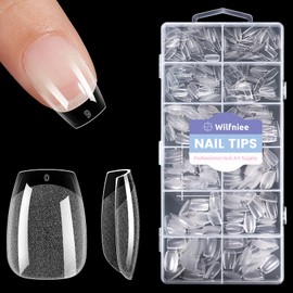 Extra Short Coffin Nail Tips: 504PCS Clear Gel Short Coffin Nails Tips, 12Sizes Full Cover Acrylic Pre-shaped Press on Fake Nail Tips for Nail Extension Home DIY Manicure