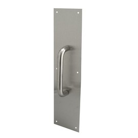 Prime-Line J 4643 4 x 16 In. Stainless Steel, Round Handle Door Pull Plate (Single Pack)