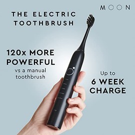 Moon Sonic - cepillo para polvo de dientes eléctrico para adultos, 5 modos inteligentes para limpiar, blanquear, masajear y pulir los dientes, recarga