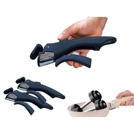 Nagyphgar 2Pcs Removable Handle Black, Detachable Handle for Pots & Pans, Removable Pan Handle Universal Pot, Pot Handle Replacement Suitable for Cookware, Pot and Pan Anti Scald Clip