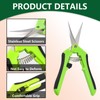3 Pack Garden Secateurs, Compact Snips Hydroponics Multi Purpose Curved