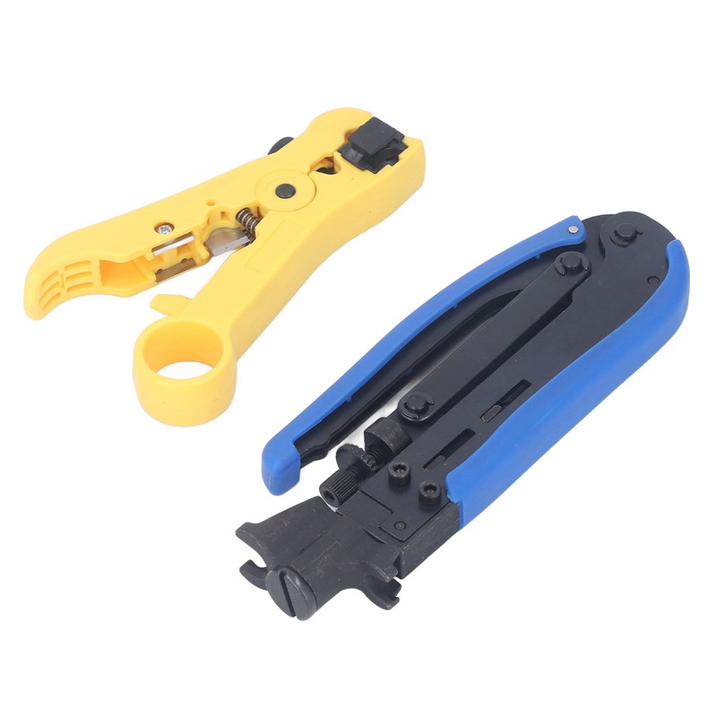 Coax Crimper Tool Kit for Cable Compression with Stripping Tool