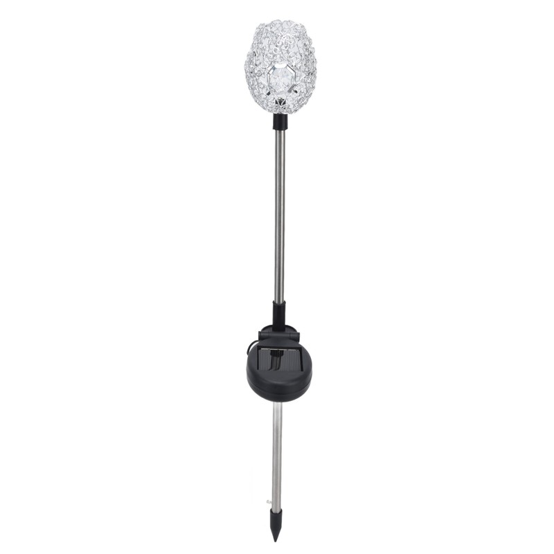 2Pcs Garden Solar Lights LED RGB Fast Charging Petal Design