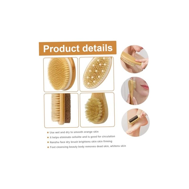 Cepillo corporal exfoliante de cerdas de jabalí – juego 4