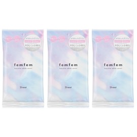 Femfem Wet Sheets, 10 Sheets, Set of 3, Delicate Zone Sheets, Femcare, Flushable in the Toilet, Vio, Dark Heads, Smell, Mold, Delicate Care