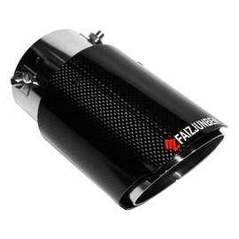 FAIZJUNBEN carbon fiber exhaust tip inlet 2.8" outlet 3.5" length 6.5", mirror carbon fiber exhaust tip - bolt-on, for 1.8"-2.8" OD car exhaust pipe