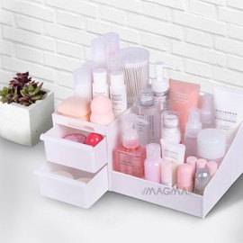 MAGMALIFE Organizador de Maquillaje, Perfecto para Organizar Cosméticos, Caja Organizadora de Maquillaje, Color Blanco