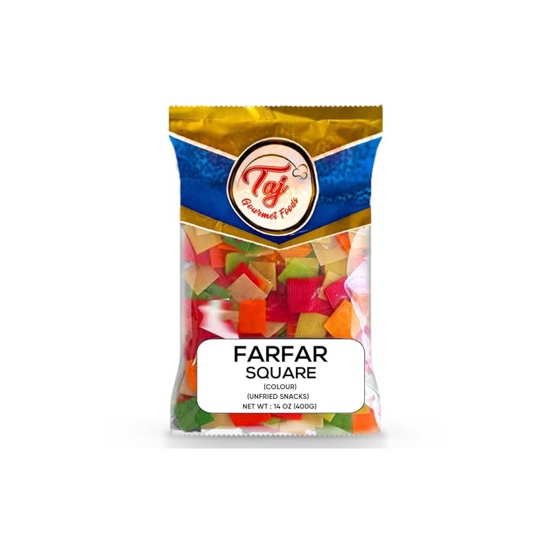 TAJ Gourmet Farfar Fryums (Wheat Pellet Tube), 400g (Square)