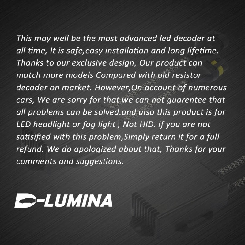 D-Lumina LED Headlight Canbus 9005/9006 Error-Free Anti-Flicker Decoder Adapter