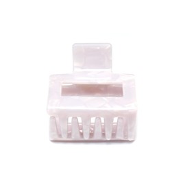 QinGoo Small White Cellulose Acetate Hair Clip Beautiful Women's Hair Clip Headdress Elegant Hair Accessory 1 Piece (5.2 cm x 4.8 cm, Gem White)