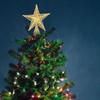 HOMSFOU 1pc Hollow Out Five-pointed Star Xmas Tree Top Star