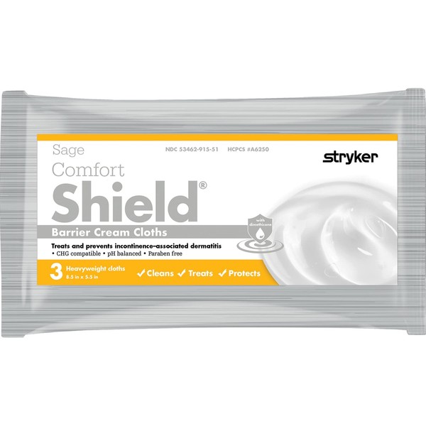 Comfort Shield Care Wipe Soft Pack Dimethicone, Unscented, Sage 7502 - Pack of 3