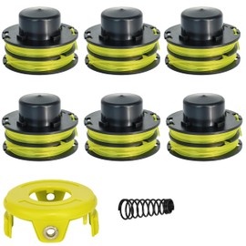 SopimusZ String Trimmer Spool Line&Cover and Spring Compatible with Ryobi RAC118 RLT3525S, 1.2mm x 8.4M Replacement Trimmer Spool (Spool *6+Cap*1+Spring*1)