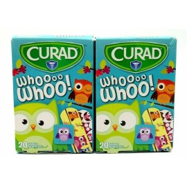 CURAD Kids Bandages Curad Bandages 2 Pack Owl Theme 2X20 Assorted Kid Bandages
