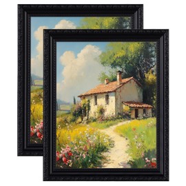 eletecpro 8x10 Picture Frames Set of 2, Vintage Photo Frames with Glass, 8 by 10 Frame Displays 5x7 Photo with Mat or 8x10 without Mat for Tabletop or Wall Decor, Black