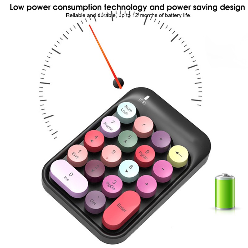 AJAZZ Wireless Numeric Keyboard Chocolate Keycap for Game Direction Switching