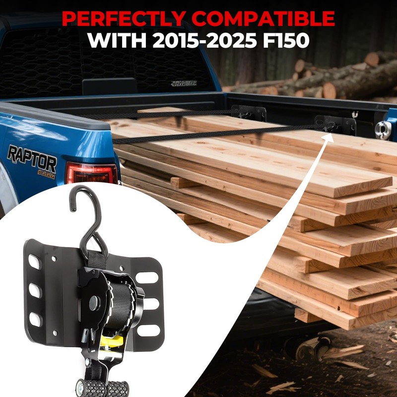 Retractable Ratchet Straps for Ford F150, 2PCS 10 Ft Self-Retracting