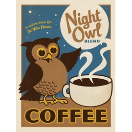 Night Owl Coffee Vinyl Sticker
