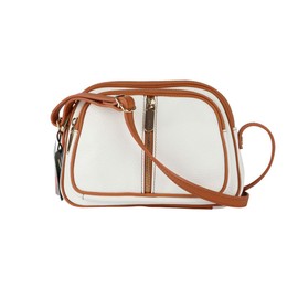 MADE IN ITALY Vera Pelle Womens Hand Bag CrossBody Italian Leather (white)