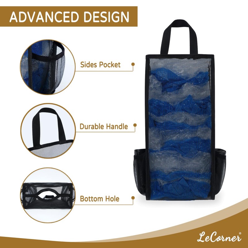 LeCorner Plastic Bag Holder, Large Capacity Grocery Bag Holder, Breathable