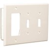 Leviton PJ226-W 3-Gang 2-Toggle 1-Decora/GFCI Combination Wallplate, Midway Size, White,